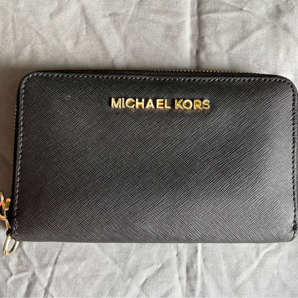 Michael Kors Black Zip-Around Wallet